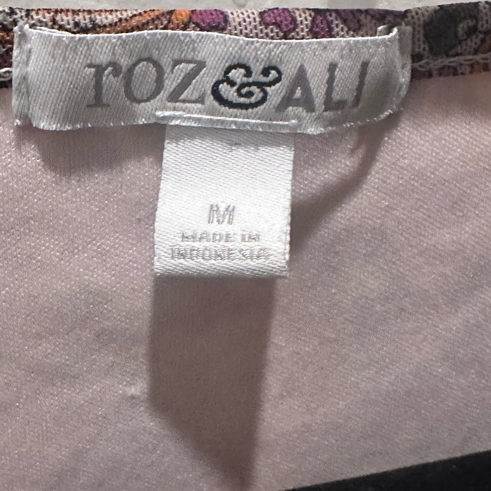 Roz & Ali Pink Paisley Ruffle Blouse - Picture 2 of 6